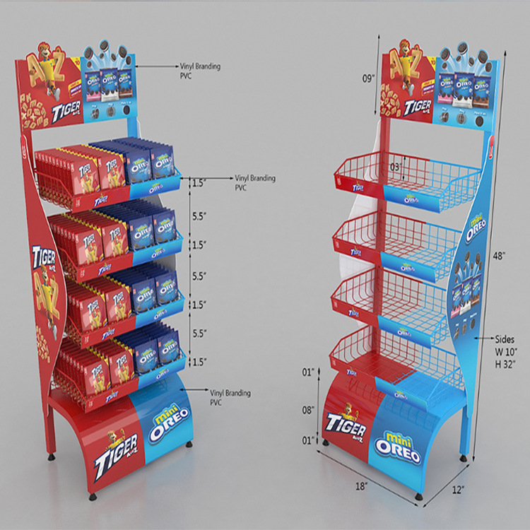 1. The stand tampilan chip kentang dijieunna tina logam & PVC 2. Struktur Strong, stabil 3. Strong kapasitas beban-bearing 4 Jangkungna piring rojongan bisa disaluyukeun kalawan bébas 5. The stand tampilan chip kentang téh awét sarta henteu gampang. luntur 6. Gampang ngumpul jeung beresih 7. KD bungkusan, ngurangan waragad 8. Desain bébas